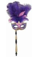 Beistle Feathered Mask with Stick