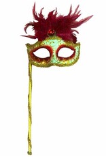 SKS Novelty Mask with Feathers and Stick