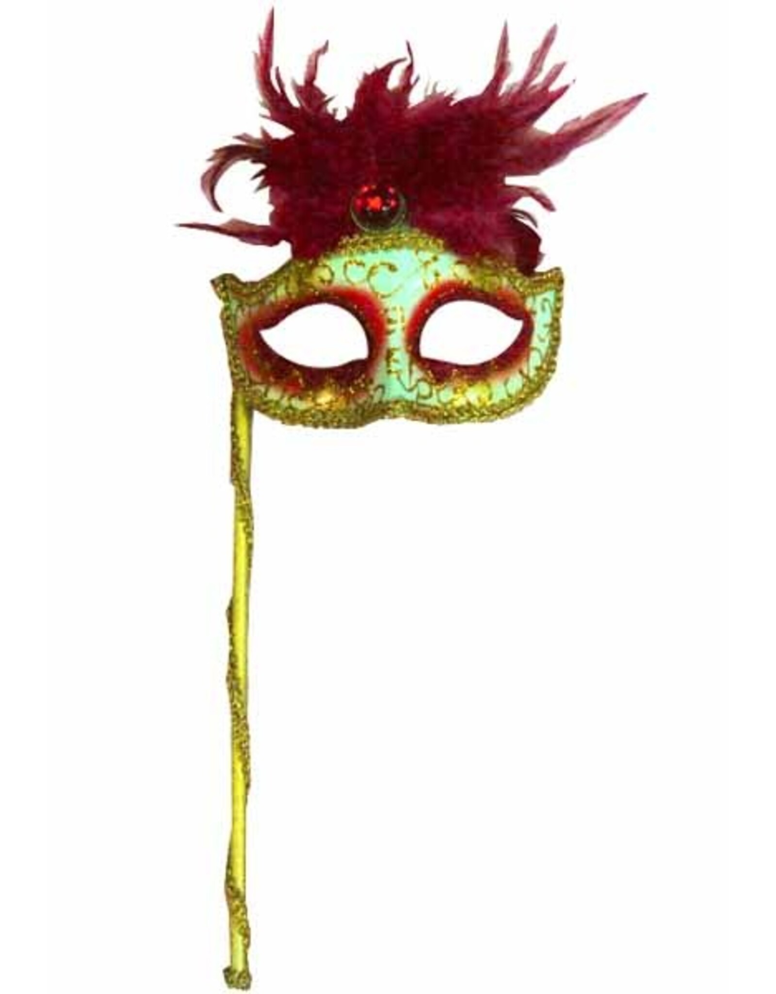 SKS Novelty Mask with Feathers and Stick