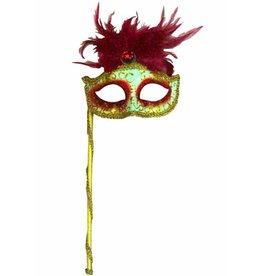 SKS Novelty Mask with Feathers and Stick