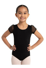 Capezio Children's Puff Sleeve Keyhole Back Leotard - Black