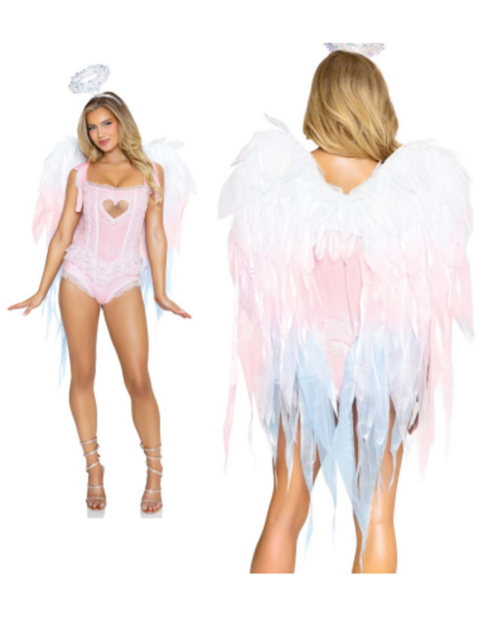 Leg Avenue Angel Ombre Chiffon Wings and Halo Headband