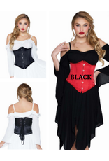 Leg Avenue Black Steel Boned Satin Waist Cincher - Large