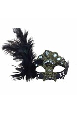 KBW Gem Feather Mask - Black Gold