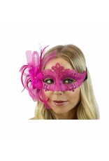 KBW Feather Flower Mask - Hot Pink