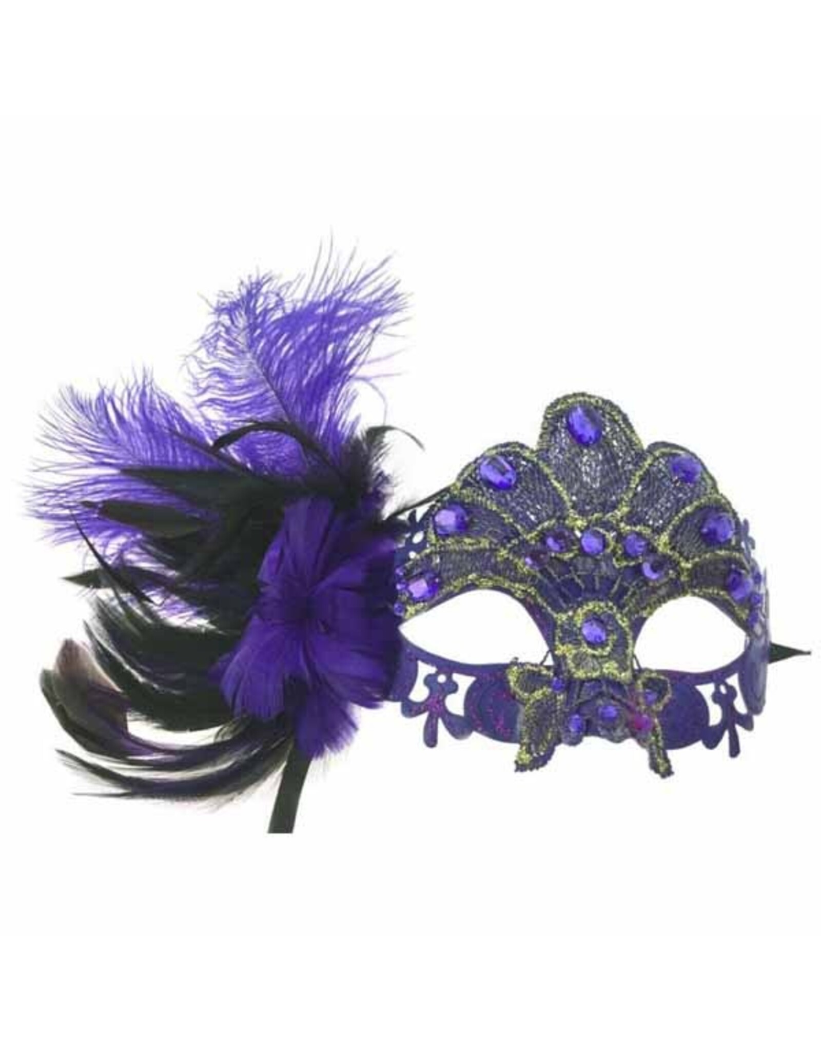 KBW Gem Feather Mask - Purple