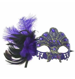 KBW Gem Feather Mask - Purple