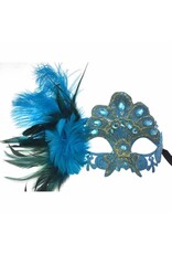 KBW Gem Feather Mask - Blue