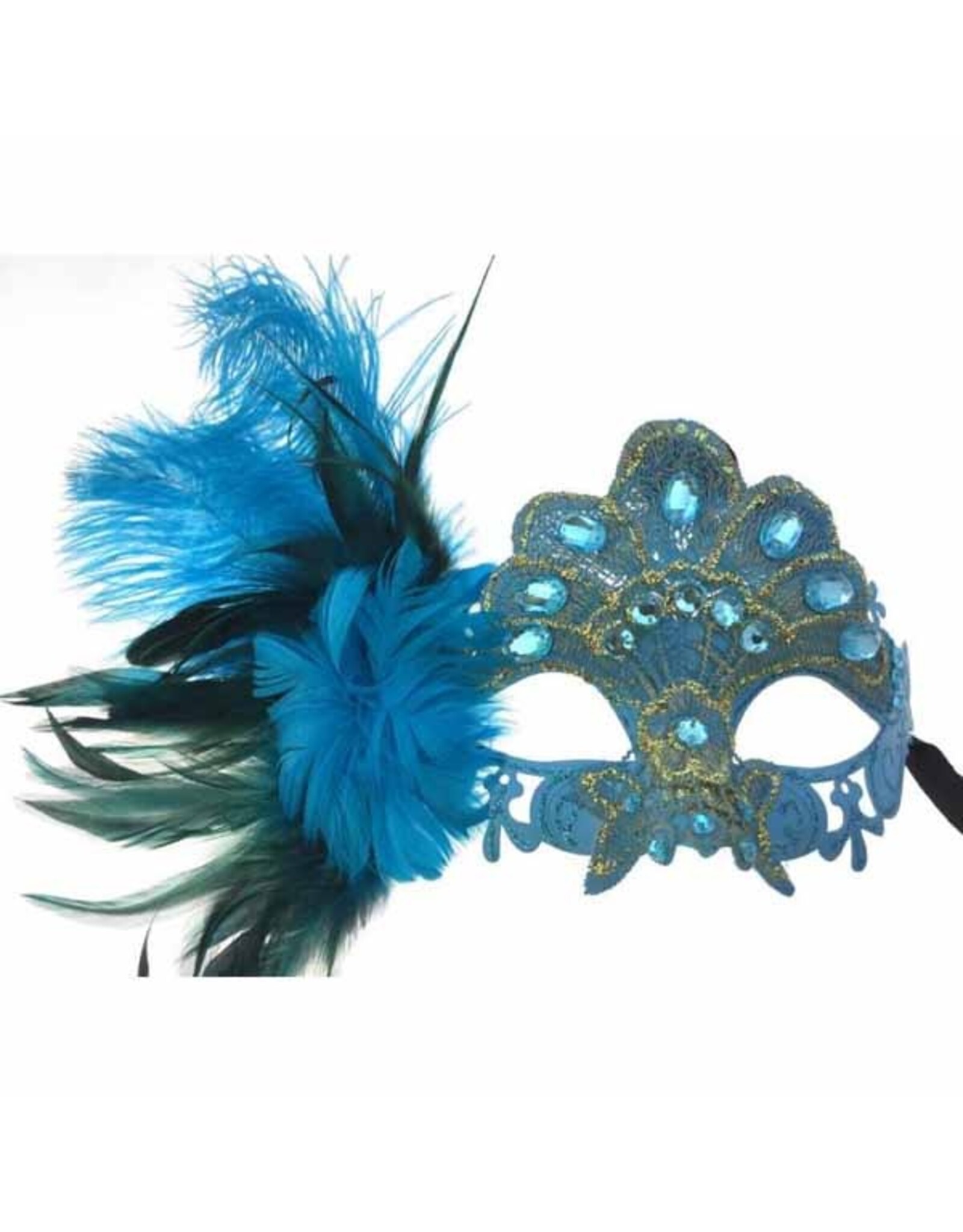 KBW Gem Feather Mask - Blue