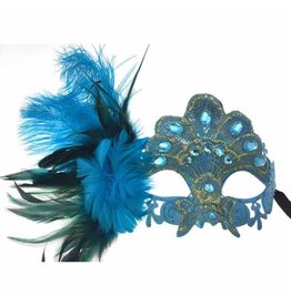 KBW Gem Feather Mask - Blue