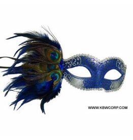 KBW Peacock Feather Mask - Blue
