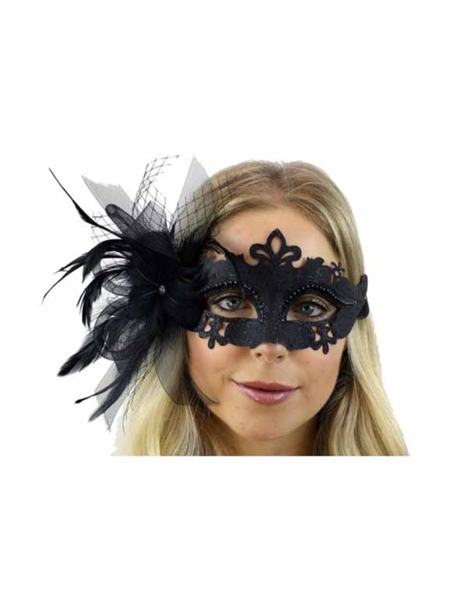 KBW Feather Flower Mask - Black