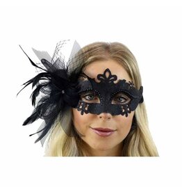 KBW Feather Flower Mask - Black