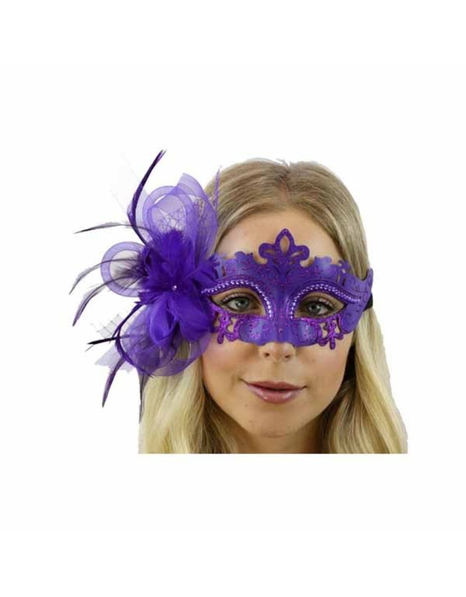 KBW Feather Flower Mask - Purple