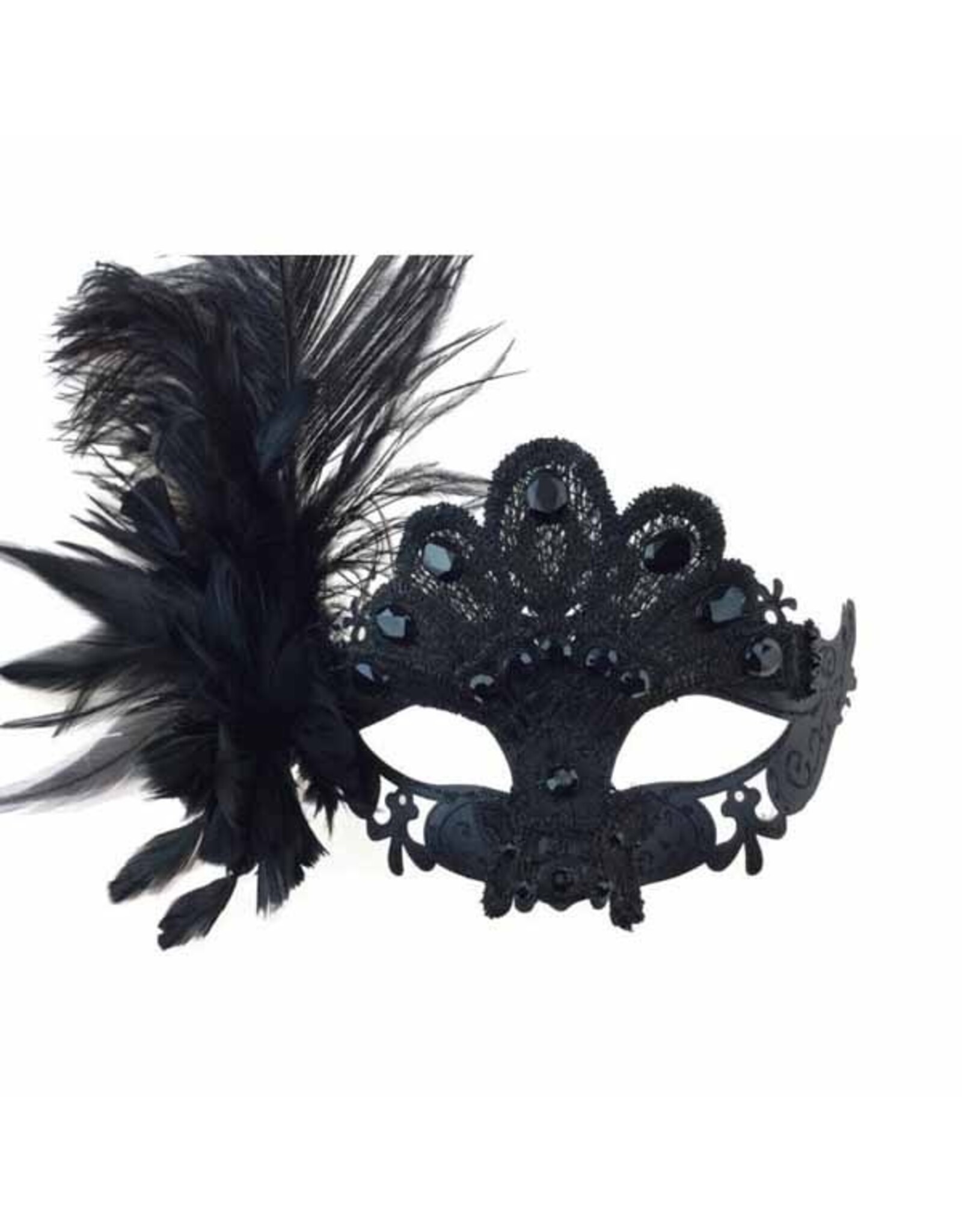 KBW Gem Feather Mask - Black