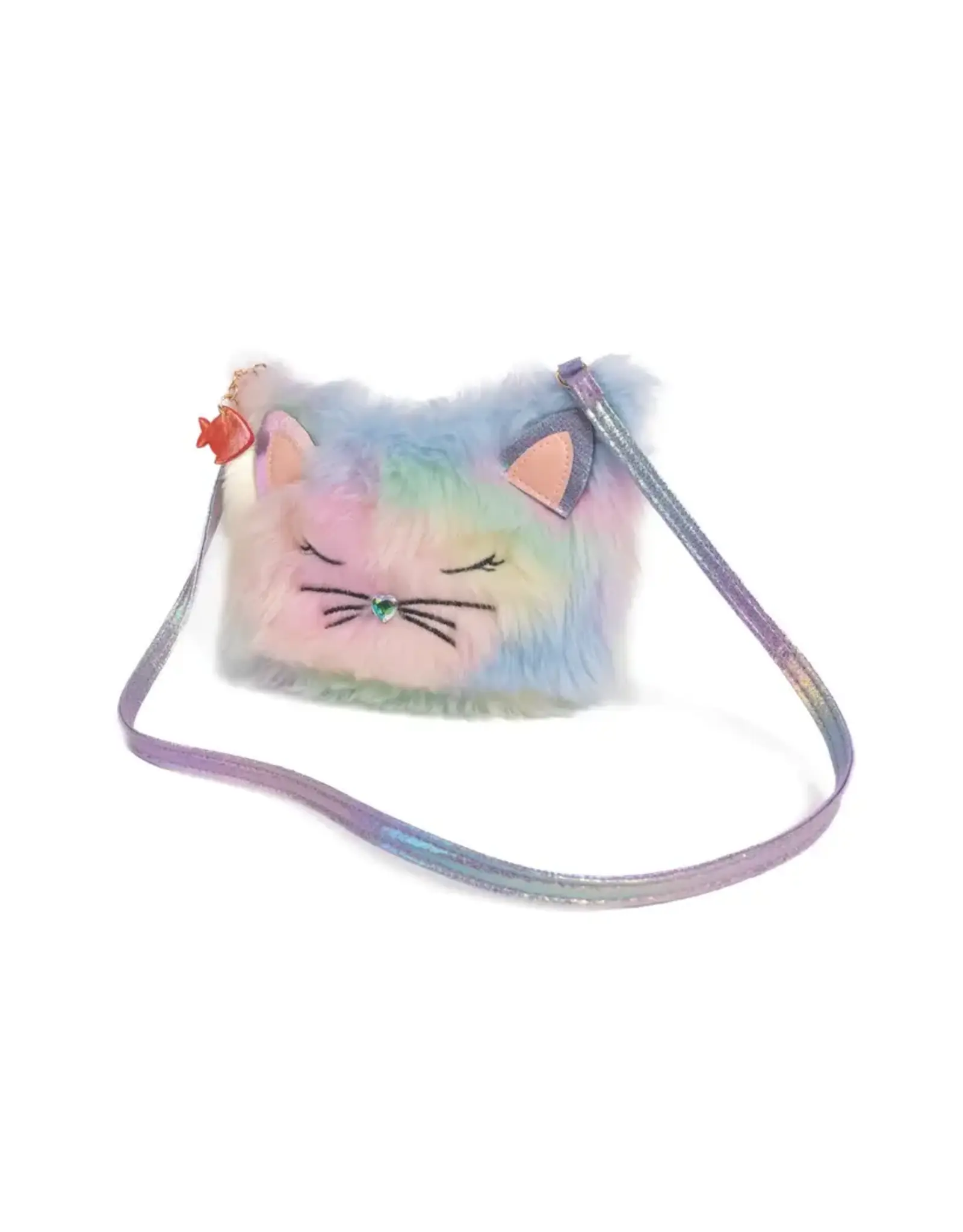 Great Pretenders Rainbow Furry Kitty Purse