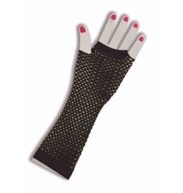 Forum Novelties Inc. Fishnet Fingerless Long Gloves - Black