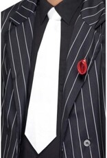 Rubies Costume Gangster Tie with Elastic - White