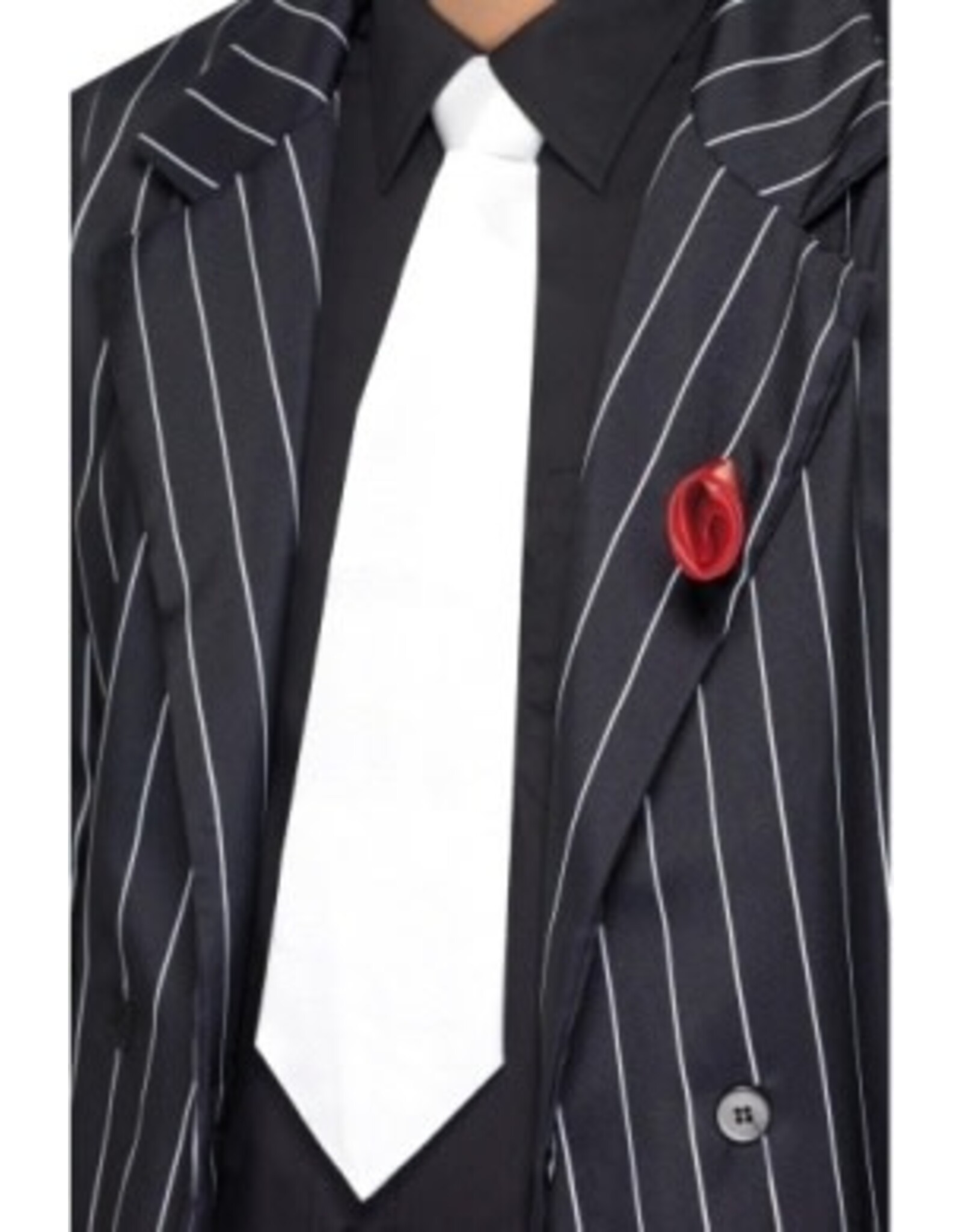 Rubies Costume Gangster Tie with Elastic - White