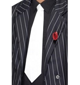 Rubies Costume Gangster Tie with Elastic - White