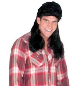 Fun World Super Mullet Wig - Black