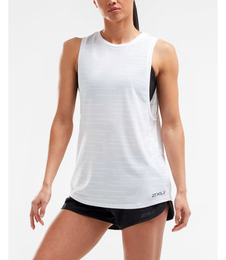 2XU XVENT Mesh Muscle Tank Womens - WHT/WHT