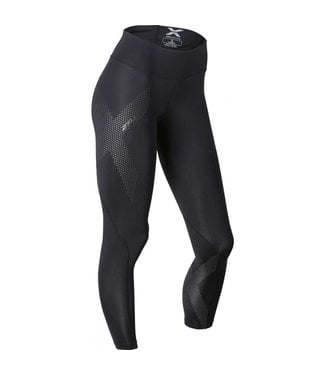 2XU Women's Mid-Rise Compression Tights, Black/Dotted Reflective