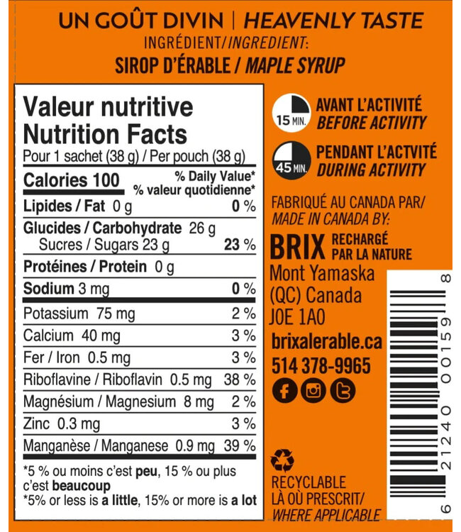 Brix Brix Maple Energy Gel Single