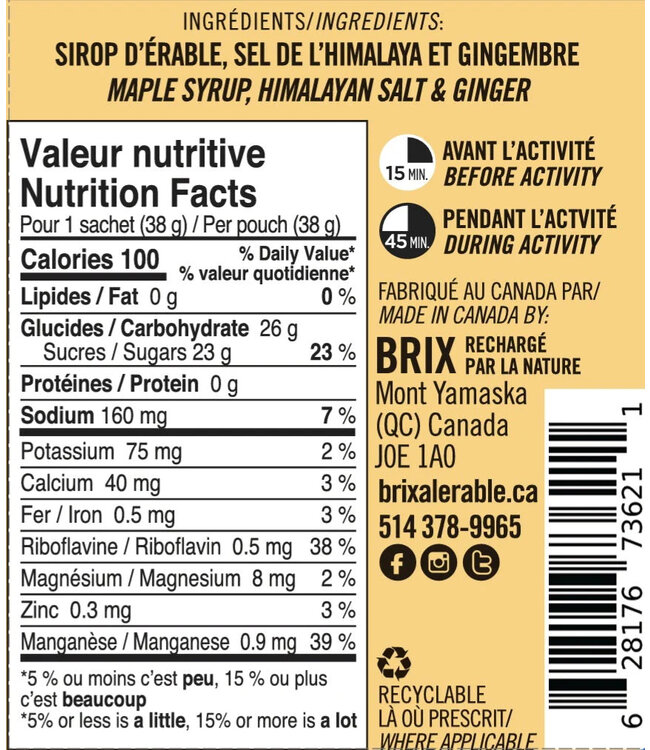 Brix Brix Maple Energy Gel Single