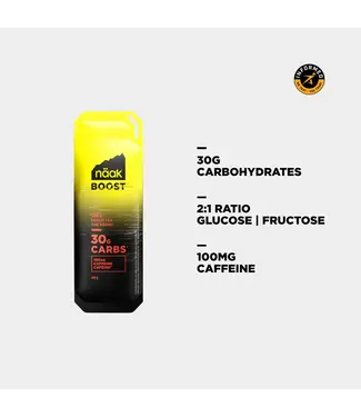 Naak Boost Energy Gel 30g Carbs Peach Tea 100mg caf single