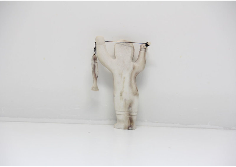 23916 Caribou antler fisherman by Ross Kayotak