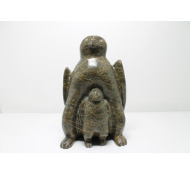 4463 Mother and baby owl by Kellypalik Qimirpik