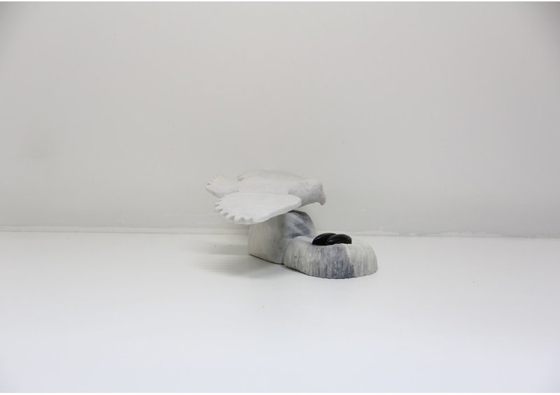 23666 Marble owl by Willie Ishulutak