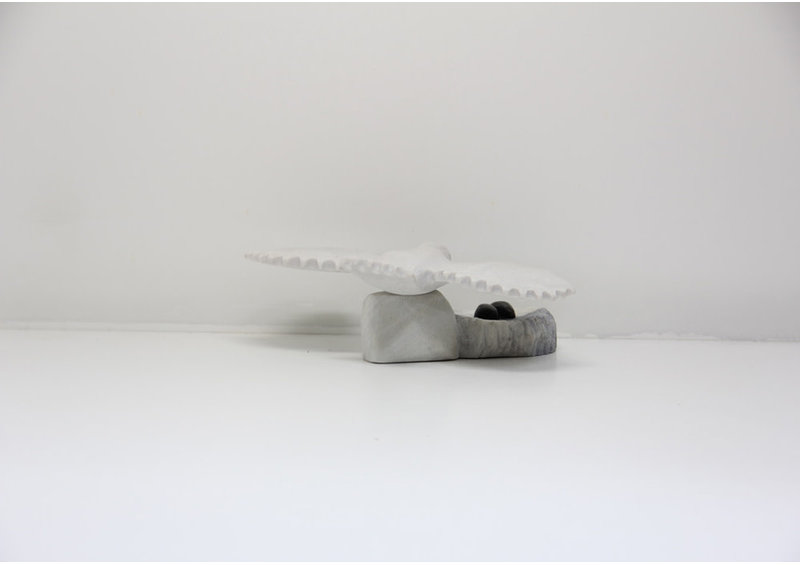 23666 Marble owl by Willie Ishulutak