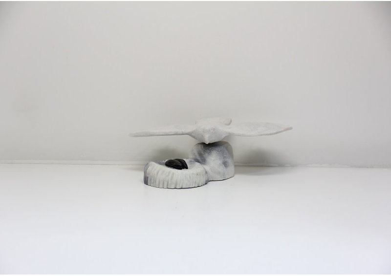 23666 Marble owl by Willie Ishulutak