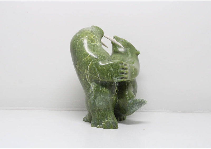 24146 Bear hunts walrus by Napatchie Ashoona