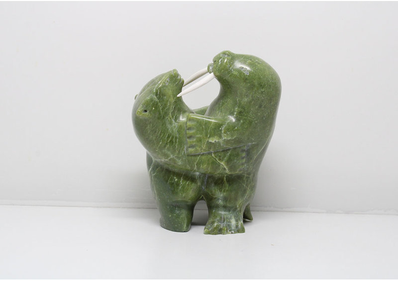 24146 Bear hunts walrus by Napatchie Ashoona