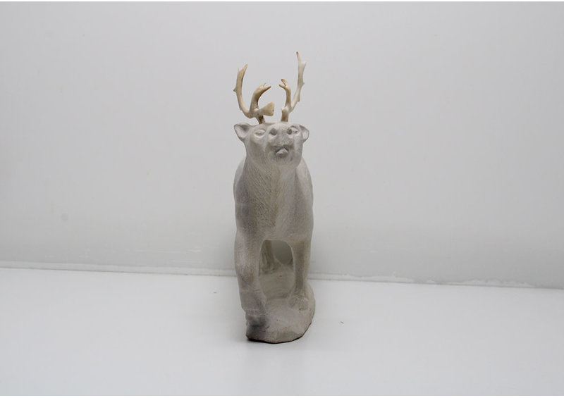 24211 Sandstone etched caribou by Esa Kripanik