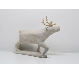 24211 Sandstone etched caribou by Esa Kripanik