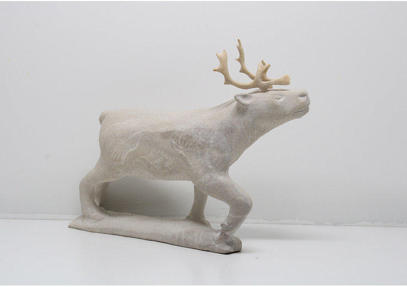 24211 Sandstone etched caribou by Esa Kripanik