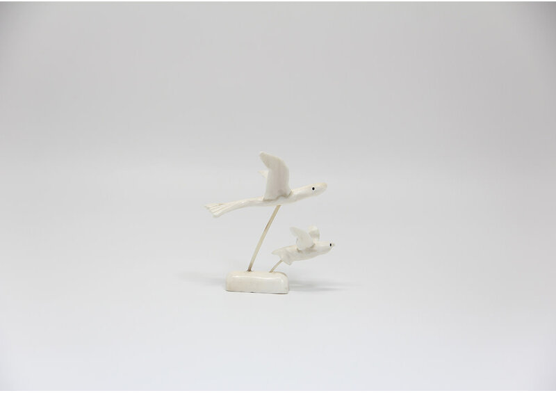 10352 Ivory bird and owl by Ben Kovic