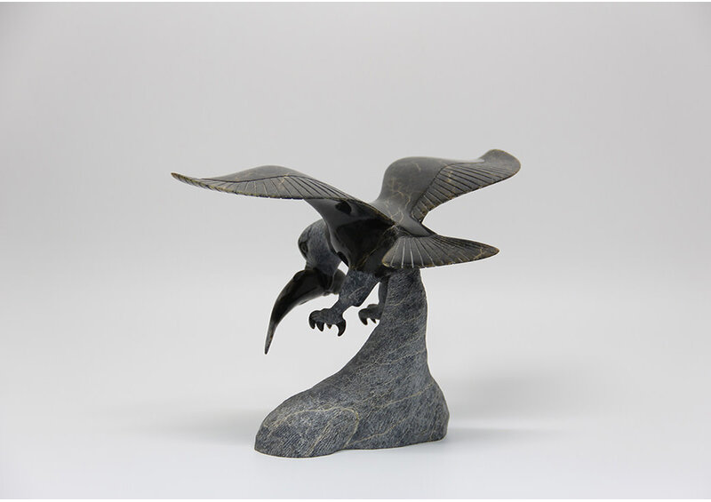 22152 Eagle hunting fish by Pitseolak Qimirpik