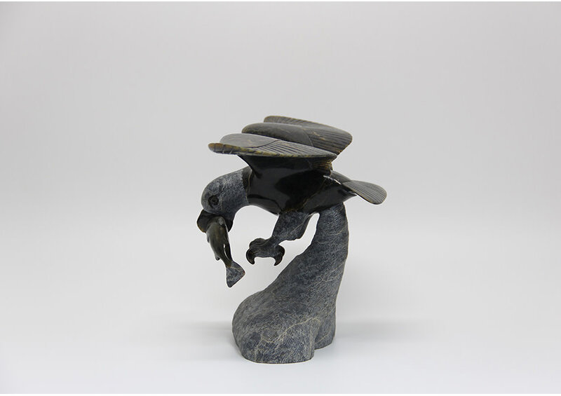 22152 Eagle hunting fish by Pitseolak Qimirpik