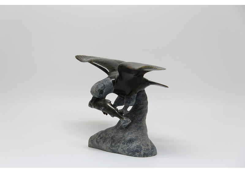 22152 Eagle hunting fish by Pitseolak Qimirpik