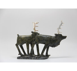 19729 Two caribou by Pavinak Petaulassie