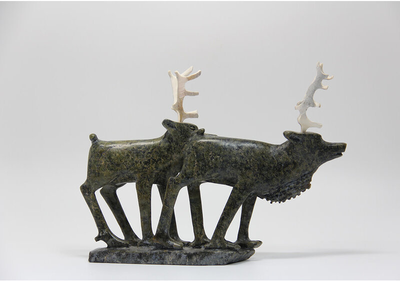 19729 Two caribou by Pavinak Petaulassie