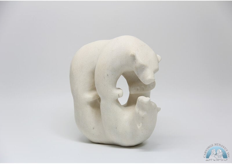 24799 Marble Mirror Bear by Tony Oqutaq