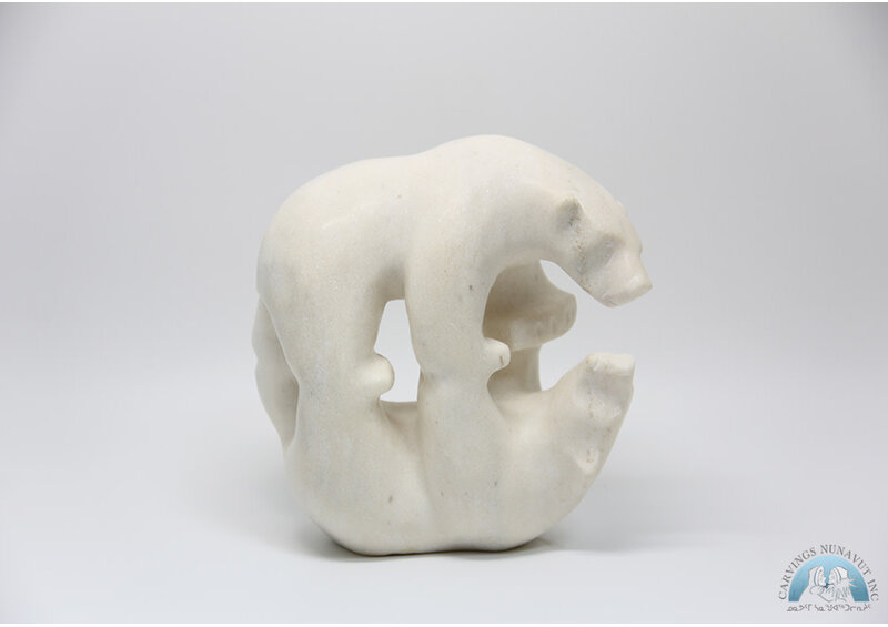 24799 Marble Mirror Bear by Tony Oqutaq