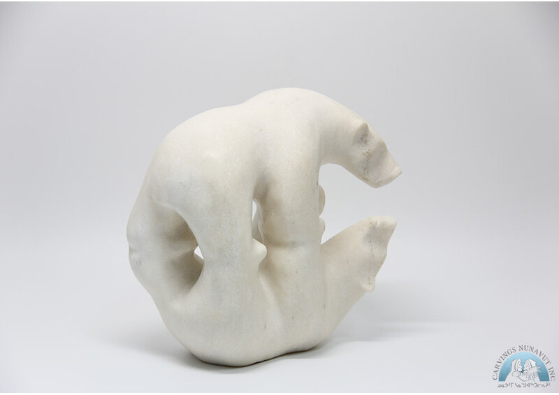 24799 Marble Mirror Bear by Tony Oqutaq