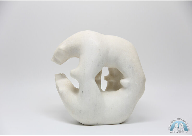 24799 Marble Mirror Bear by Tony Oqutaq